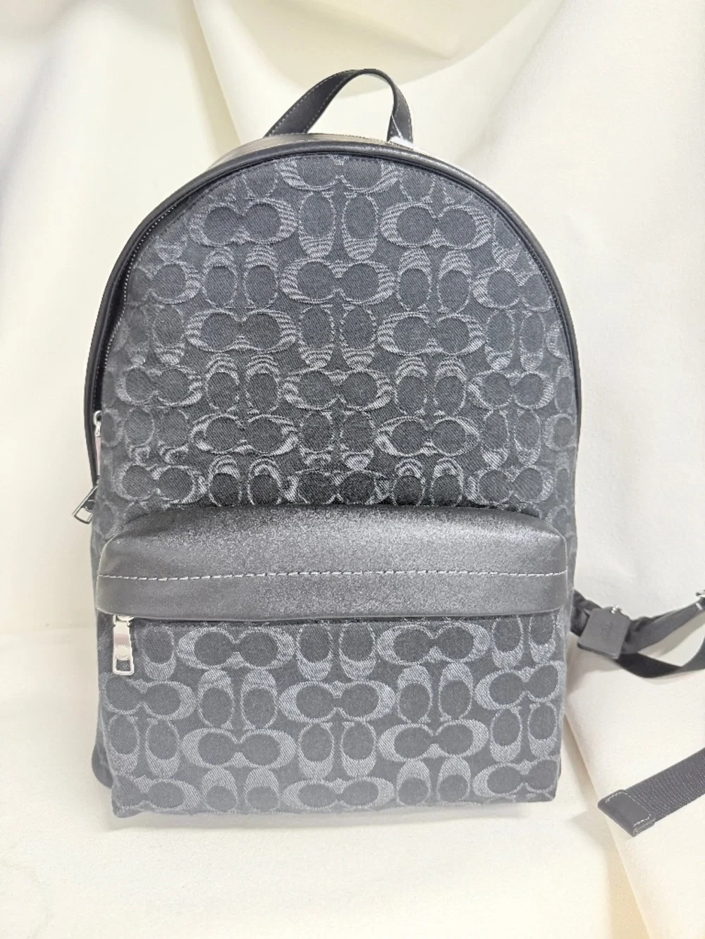 NWT Coach Taylor Backpack in Signature Denim Silver/Black CDC49